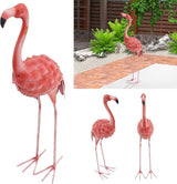 Lifelike Iron Flamingo Garden Statue - Colorful Painting, Perfect Garden Decoration for Lawn, Terrace, and Backyard