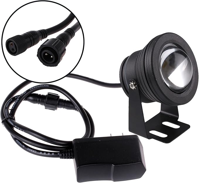 LemonBest® 10w Warm White LED Underwater Light Spotlight Flood Lamp for Fountain Pond Garden Pool Landscape Outdoor Ac 85-265v Us Plug Black Housing