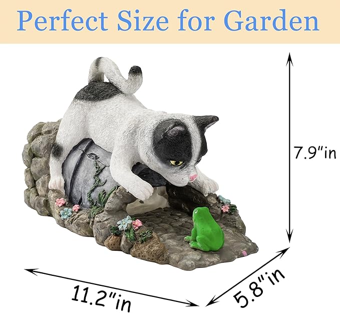 Funny Cat Gutter Downspout Extender Statue, Garden Animal Decor Gutter Extension, Splash Block, Eco-Friendly Resin, Outdoor Decor Sculpture, Gutter Diverter Rain Perfect for 3"x4" Downspout