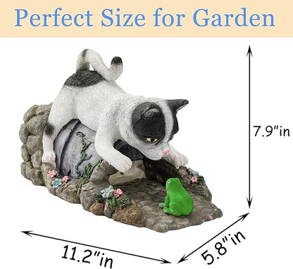 Funny Cat Gutter Downspout Extender Statue, Garden Animal Decor Gutter Extension, Splash Block, Eco-Friendly Resin, Outdoor Decor Sculpture, Gutter Diverter Rain Perfect for 3"x4" Downspout