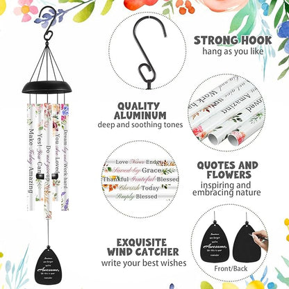 Sometimes You Forget You're Awesome Gifts for Women Large 32in Inspirational Wind Chimes Thank You Appreciation Gift for Mother's Day Graduation Boss Teacher Coworkers Employee Pastor Friend