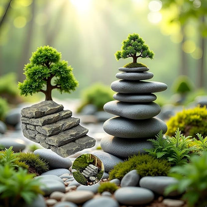 3Pcs Miniature Resin Bridge Stair Stone Straight Bridge Stairs Steps Garden Fairy Ornament Micro Landscaping Decor Bonsai Craft Straight Stairs Outdoor, Garden Sculptures and Statues, Decorations