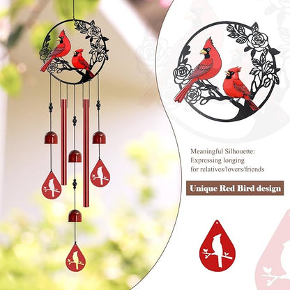 Wind Chimes for Outside Cardinal Wind Chimes Windchimes Outdoors Red Bird Wind Chime Cardinal Gifts for Women Mom Grandma Sisters