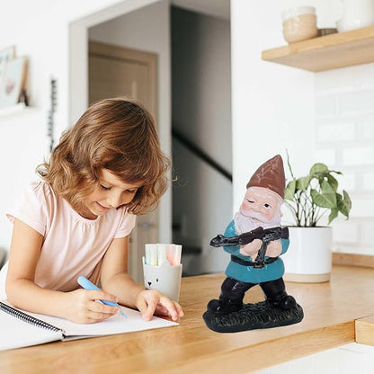 Tirifer Garden Gnome with Gun, Military Gnome Soldiers Garden Gnome, Tactical Statue for Indoor Outdoor, Patio, Yard, Lawn Ornaments, Home Décor