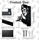Zckjnoi Sneaky Sasquatch Metal Wall Art - Laser Cut Bigfoot Rock Gesture Sign, 15.8x10.2 Inch Outdoor Yard Decor for Garden & Tree Areas