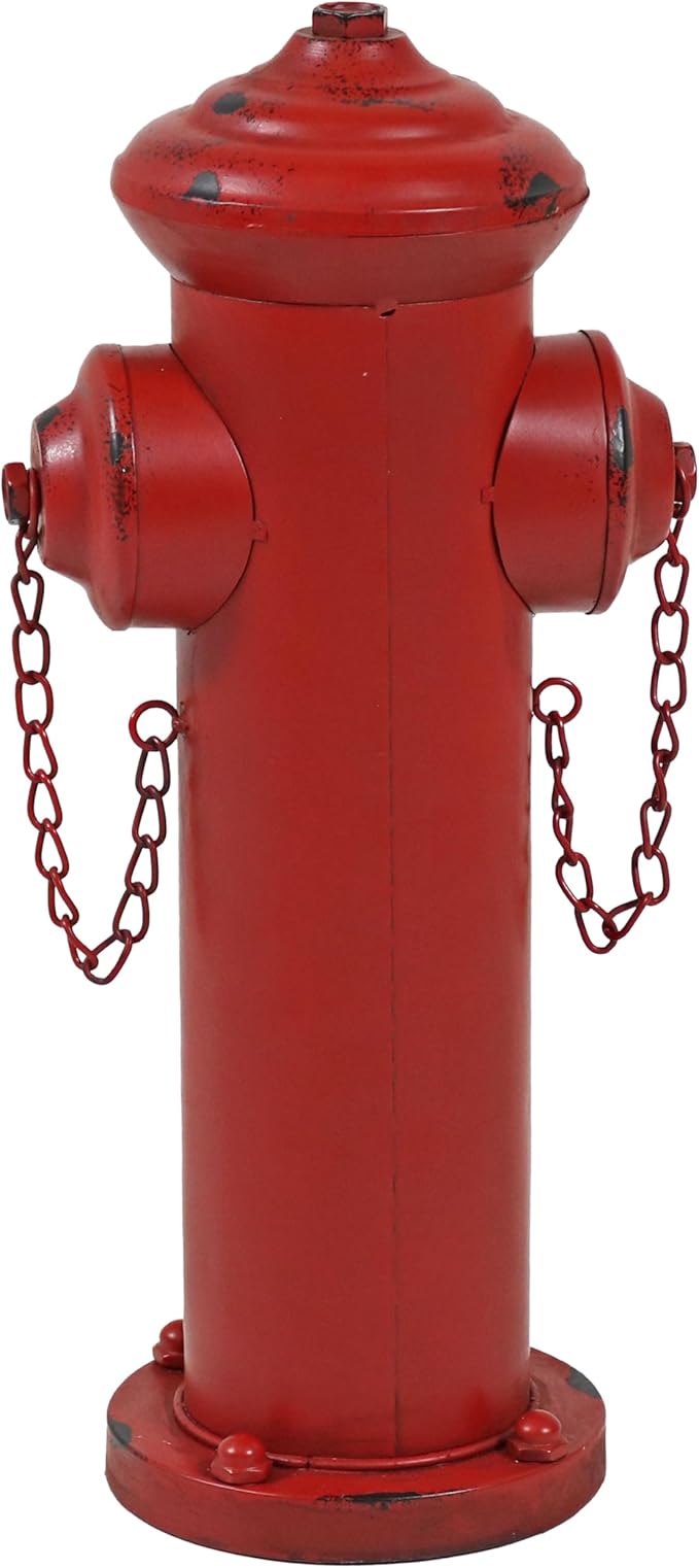 Sunnydaze Fire Hydrant for Dogs to Pee on - Dog Fire Hydrant Pee Post for Potty Training- Red Powder-Coated Paint Finish - 14 in