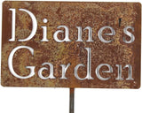 Classic Metal Garden Markers Clearance Items 20 to 33 Inches Tall (Diane's Garden 21", Naturally Rusted)