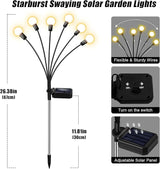 ZFNN Solar Lights Outdoor Garden – 6 Pack 36 LEDs Solar Firefly Lights, Swaying Lights Waterproof, Solar Decorations for Yard Patio Pathway Lawn Gardening Gifts - 6 Pack