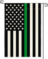 AVOIN colorlife Thin Green Line Military and Conservation Garden Flag 12x18 Inch Double Sided Outside, American Stars and Stripes Patriotic Yard Outdoor Decoration