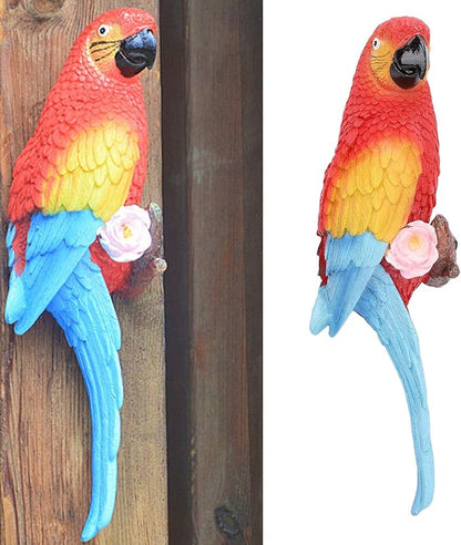 Fdit Vibrant Sculpture, Carving Weather Proof Figurine Lightweight Garden Statue with Vibrancy for Outdoor Indoor Decoration (Left Red)