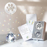Mooncraftlogy Dog Memorial Gifts, Unique Loss of Pet Sympathy Idea, Clear Crystal Ball Rainbow Suncatcher with Paw Print for Cat or Dog Remembrance and Bereavement