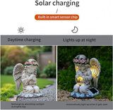 Solar Angel Garden Statue,Figurines Outdoor Decor,Outdoor Solar Statue with LED Lights for Yard,Patio,Lawn Art Decoration,Housewarming Gift (Praying Angel)