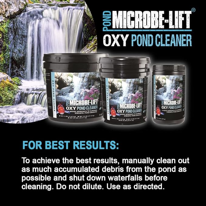 MICROBE-LIFT OPCXL Oxy Pond Cleaner Treatment for Ponds, Fountains, and Water Gardens, Deep Cleans Light to Heavy Debris on Rocks, Waterfalls, and Planters, 45 Pounds