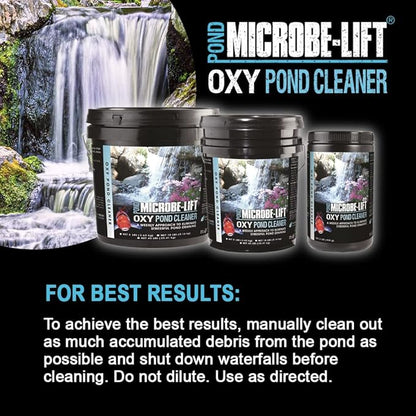 MICROBE-LIFT OPCXL Oxy Pond Cleaner Treatment for Ponds, Fountains, and Water Gardens, Deep Cleans Light to Heavy Debris on Rocks, Waterfalls, and Planters, 45 Pounds