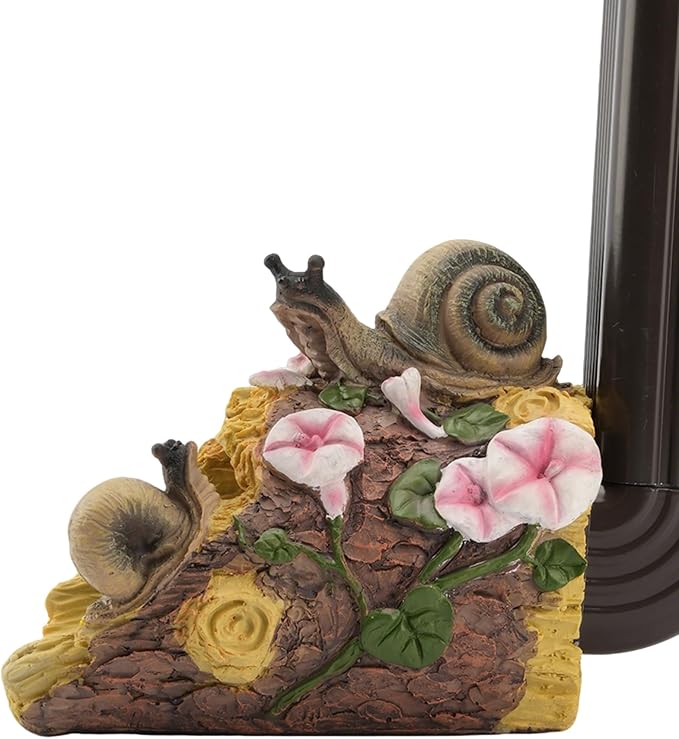 Snail Statue Gutter Downspout Extensions Decorative, Rain Gutter Downspout Splash Block Extender Cover, Gutter Extender Diverter Fit for 3" × 4" Downspouts
