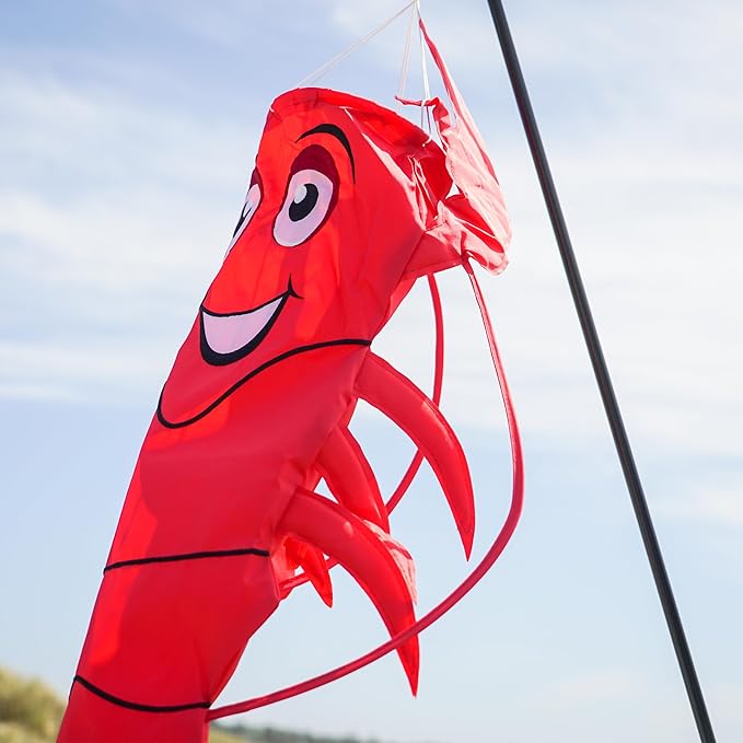 In the Breeze 5010 — 3D Lobster Windsock — Hanging Outdoor Beach Decoration for Homes, Gardens, Yards