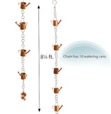 Trademark Innovations 8.25' Copper Colored Watering Can Rain Chain for Gutters and Downspouts