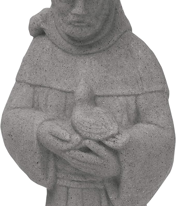 EMSCO Group Saint Francis Statue Natural Granite Appearance Made of Resin Lightweight 29" Height