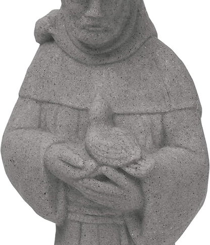 EMSCO Group Saint Francis Statue Natural Granite Appearance Made of Resin Lightweight 29" Height