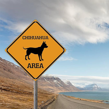 Chihuahua Crossing Xing Sign Beware of Chihuahua Dog Metal Sign Chihuahua Funny Warning Sign Crossing Zone Sign for Farm Yard Front Door Indoor Outdoor Street Sign 10x10in