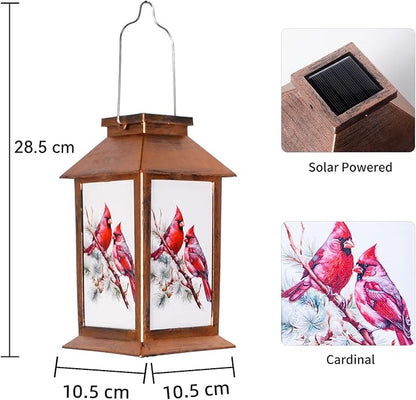Cardinal Lantern, Lover Gifts for Mom/Grandma/Women/Sister,Solar Light Gifts Solar Lanterns Outdoor Waterproof Fairy Lights Led Mason Jar Hanging Cat Lamps Decor for Garden Yard Patio