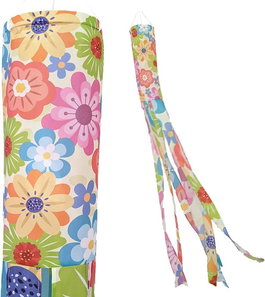 Madrona Brands Spring Flowers Windsock for Outside 60 Inch | Durable Outdoor Decorative Hanging Wind Sock Flag | Yard, Garden, Patio