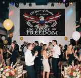 250 Years Of Freedom Blue Flags 6X10Ft, 250th Birthday Flag, Men Women Banner,Vibrant Colors, Double Stitched with 2 Brass Grommets, Bar Garden Street Decoration, GYM, Office Decor,Indoor Outdoor Use,Gifts. (Black, 6x10ft)