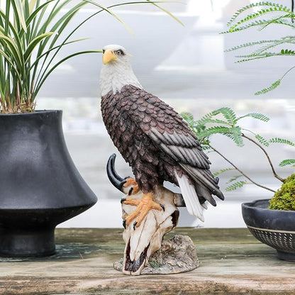Patriotic Eagle Statue Wild Bird Eagle Decor, 13 Inch Resin Eagle Figurine Decor, Used for Home Office and Outdoor Garden Decoration, Eagle Scout Gift, American Citizen Gift.