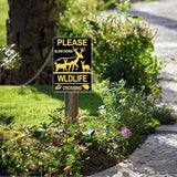 Generic Wildlife Crossing Sign for Yard Garage, Please Slow Down Wall Sign 8"" x 12"" Safety Sign Aluminum Weather-Proof Outdoor Sign for Street Neighborhood Driveway