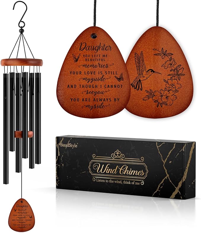 SteadStyle Memorial Gifts for Loss of Daughter, Memorial Wind Chimes, in Memory of Loved One, Bereavement Gifts, Sympathy Gift for Loss of Daughter, Home Decor Outdoor Garden Patio