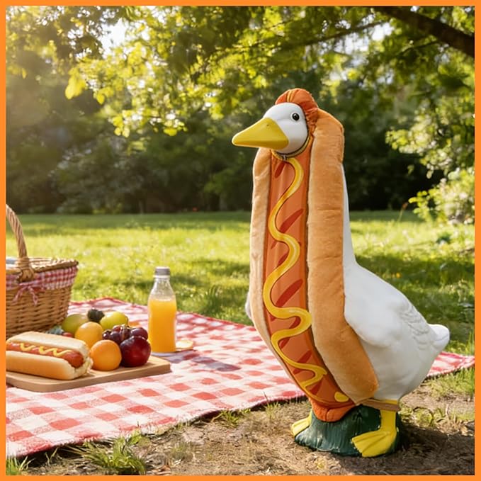 Independence Day Style Cute Outfit for 23-Inch Cement Goose – Outdoor Garden Yard Porch Decor