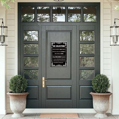No Soliciting Sign For Front Door, No Soliciting Yard Sign 'We'Re Too Broke To Buy Anything' Metal Wall Art Signs for Outside, Funny Metal Signs For Door House Outside Decor 7.8 X 11.8 Inch