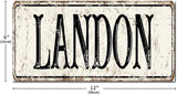Madcolitote Vintage Country Landon Wood Sign Landon Street Custom Signs Outdoor Metal Rustic Wooden Wall Art Farmhouse Wall Decor Kitchen Home Decor Signs Wall Hanging Sign 6x12in