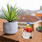Cabilock Rainbow Gnome Garden Statue Scandinavian Tomte Nisse Figurine Gay Pride LGBTQ Cheer Up Decorations for Home Farmhouse Kitchen Decor (2.7x4.3 inch)