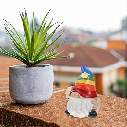 Cabilock Rainbow Gnome Garden Statue Scandinavian Tomte Nisse Figurine Gay Pride LGBTQ Cheer Up Decorations for Home Farmhouse Kitchen Decor (2.7x4.3 inch)