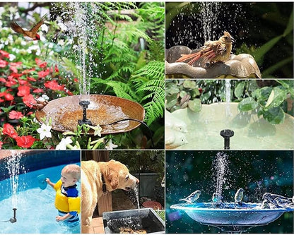 Solar Fountain with Panel Water Pump for Bird Bath Solar Panel Kit Outdoor Fountain for Outdoor Small Pond, Patio Garden and Fish Tank