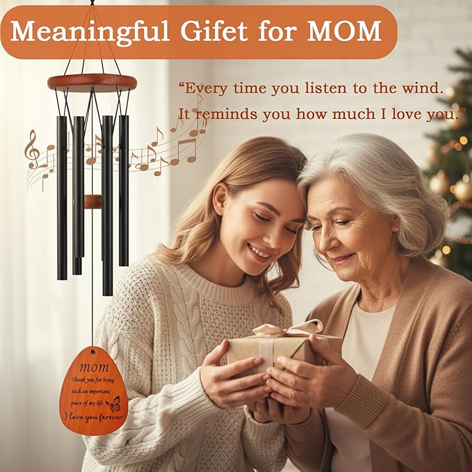 Christmas Mom Gifts Wind Chimes for Outside 26" Windchimes Outdoors Mother Birthday Gifts from Daughter Son