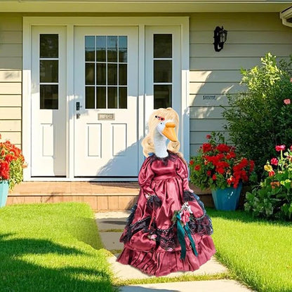 4pcs Porch Goose Wigs, 4 Styles Porch Goose Wigs with Hair Clips Wonderful Hair Accessories for 17in & 23in Garden Geese Statues