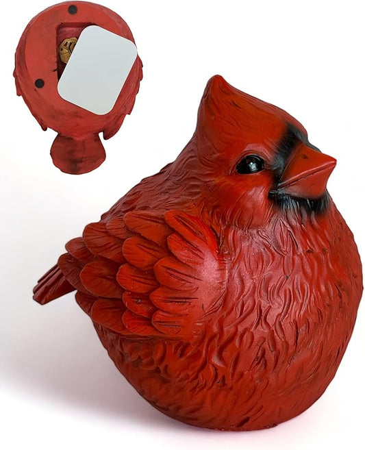 Gift Essentials Stocky Cardinal Garden Statue and Key Hider - Hides a Secret Extra Hidden Key Outside in Garden, Yard or Porch