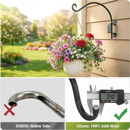 Lifyzoon Swivel Bird Feeder Hanger Hook: 16-Inch Swivel Hanging Plant Bracket, 60lbs Weight Capacity - Outdoor Wall Hooks for Bird Feeder, Wind Chimes, Heavy Plants