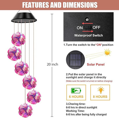 Hanging Solar Lights, Outdoor Color Change Wind Chime Light Decoration, Father/mom/Woman/Grandmother/Daughter/Aunt/Friend/Wife and Sisters, Gardening Gift, Birthday Gift, Garden/Patio Decoration.