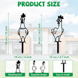 GLOBLELAND 2pcs Cute Cartoon Chicken Mental Garden Stakes Black Silhouette Chickens Decorative Yard Stakes Trees Metal Outdoor Art Decor for Yard Patio Lawn Walkway Ornament
