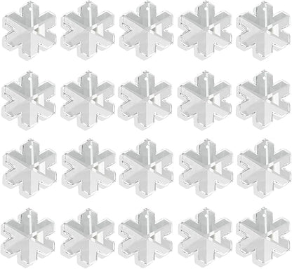 Pack of 20 Clear Crystal Snowflake Crystal Suncatcher - Rainbow Maker Hanging Crystals Prisms for Windows Hanging Ornament Chandelier Crystals Replacement Christmas Home Decor