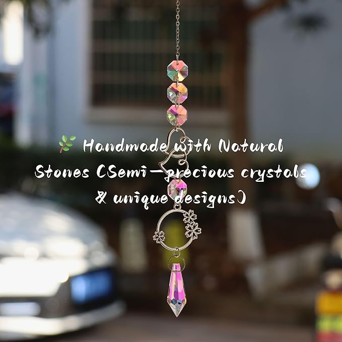 Colorful Crystal Car Mirror Hanging Accessories | Rear View Mirror Pendant | Boho Car Charm & Decor | Gifts for Women
