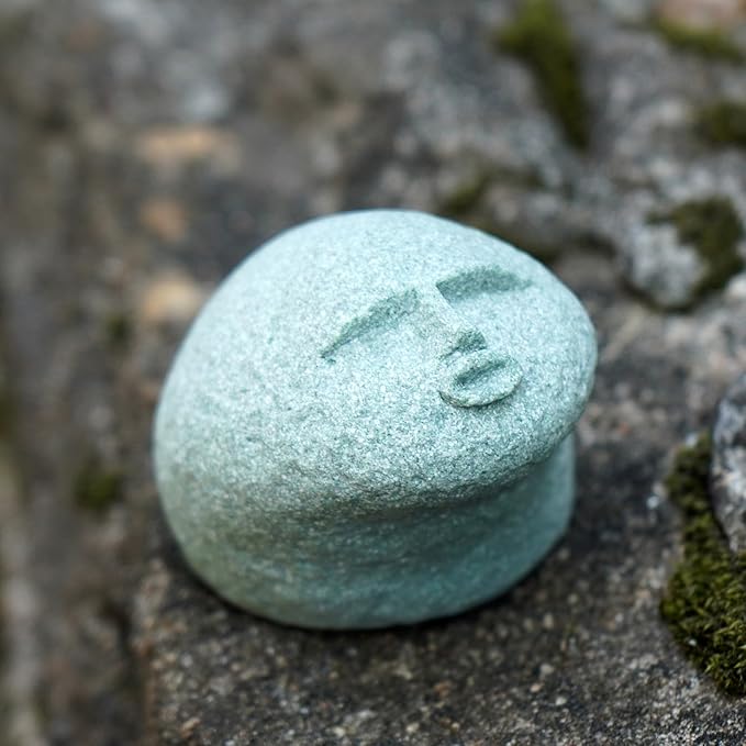 Cute Stone Primitive Man Figurine: Funny Stoneman Statue for Outdoor Decor, Carving Face Garden Home Decoration Fish Tank Ornament - Stone Man D