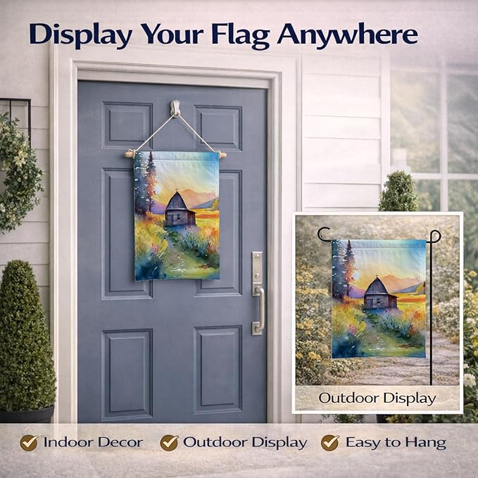 Caroline's Treasures Montana Bitterroot in Watercolor Garden Flag Mailbox Flag Decorative Yard Flag Banner Outside Patio Artwork Yard Flower Beds, Garden Size, Multicolor