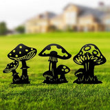 Metal Garden Stake Decor, Acrylic 2D Garden Decoration, Garden Accessories for Outdoor Indoor Yard Lawn Pot Plants (3PCS-Mushroom)
