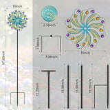 Metal Wind Spinners Outdoor, Golden Kinetic Wind Sculpture Garden Pinwheels with Metal Stake, Yard Art Decor for Patio, Lawn & Garden, Creative Gifts 57.5 * 13 Inch