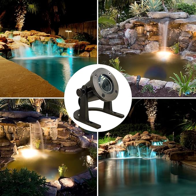 Underwater Light 172 - Solid Brass Underwater Pond Lights LED Submersible Waterfall Pool Pond Fountain Lighting Long Lasting IP 68 Waterproof Lighting with Connectors (No Bulb)