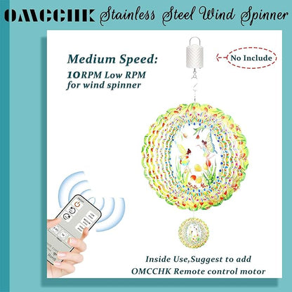 Wind Spinner Fairy Flower Hanging, 12In Stainless Steel Spinfinity Wind Spinner, Wind Chimes for Outside, 3D Kinetic Sculpture Suncatcher, Metal Yard Art Ornament, Outdoor Garden Decor, Nana Gifts